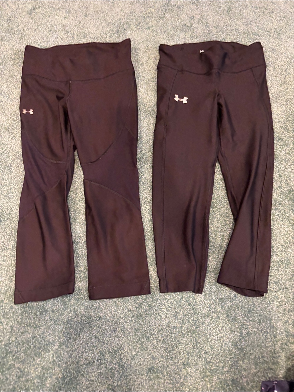 Under Armour Small Compression Leggings Bundle 2 Pair Black Cropped